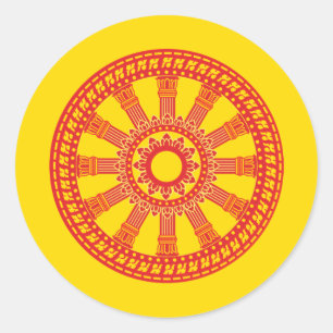 Thaise boeddhistische vlag (de vlag van DPharmacak Ronde Sticker