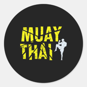 Thaise Boksen - Muay Thai Bokser Kickboksen Ronde Sticker