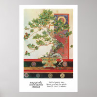 Thaise Bonsai Boom Kunstprint Traditionele Calligr