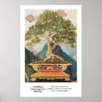 Thaise Bonsai Boom Kunstprint Traditionele Natuur