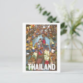 Thaise drijvende markten Briefkaart (Staand voorkant)