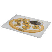 Thaise garnalen cartoon illustratie snijplank (Hoek)