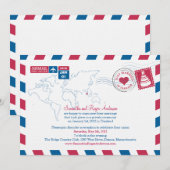 Thaise luchtpost bruiloftsreceptie kaart (Voorkant / Achterkant)