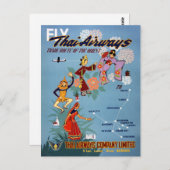 Thaise  luchtreisposter teruggezet briefkaart (Voorkant / Achterkant)