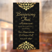 Thaise restaurants met traditionele Thaise kunst a Raamsticker (Vel 2)