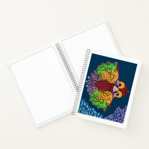 Thaise Schrift Abstracte Vissen Kunst Leeg Notit Notitieboek