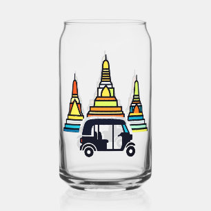 Thaise Tempels En Tuk Tuk's Blikvorm Glas