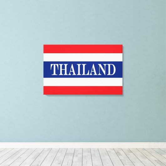 Thaise vlag canvas afdruk (Insitu (Houten vloer))