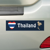 Thaise vlag Heart + Map Bumpersticker (Op auto)