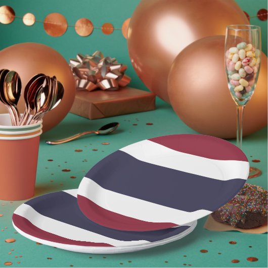 Thaise vlag papieren bordje (Multi)