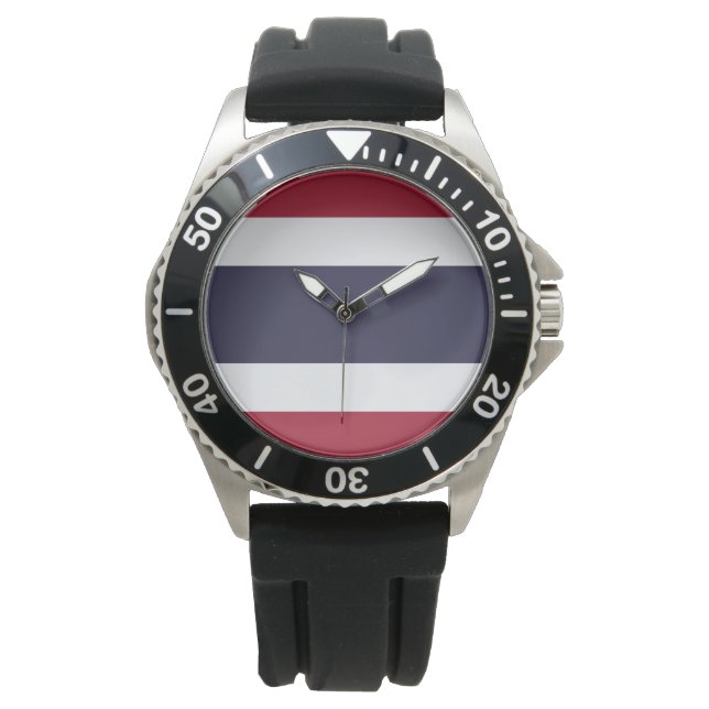 Thaise vlag (Thailand) Horloge (Voorkant)