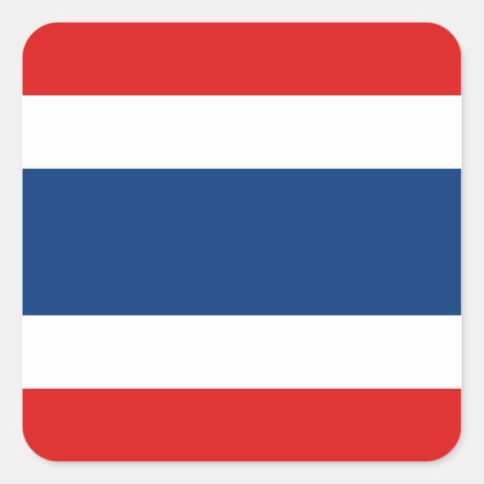 Thaise vlaggen vierkante sticker (Voorkant)