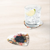 Thak You Wedding  sinaasappel bloem ontwerp Kartonnen Onderzetters (Insitu)