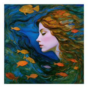 "Thalassa" - Vrouwen in het water Perfect Poster
