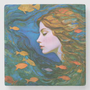 “Thalassa” - Vrouwen in water Stenen Onderzetter