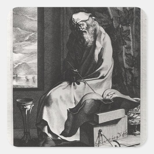 Thales of Miletus Vierkante Sticker (Voorkant)