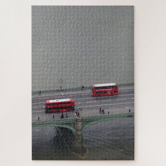 Thames Bridge & Buses London Jigzaag Puzzle Legpuzzel (Verticaal)