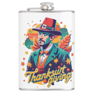 Thancksgiving Flask, Funny Flask, Thanksgiving Dri Heupfles