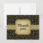 Thank You 35 Number Pattern Black/Gold Briefkaart (Voorkant / Achterkant)