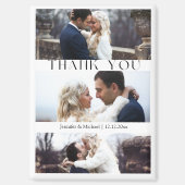 thank you 3 photos collage modern wedding magnet magneet (Voorkant)