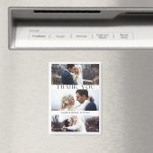 thank you 3 photos collage modern wedding magnet magneet (Insitu (Vaatwasser))