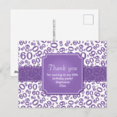 Thank You 60 Random Number Pattern Purple/White Briefkaart (Voorkant / Achterkant)