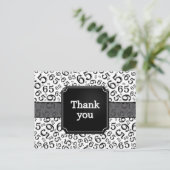 Thank You 65 Number Pattern Black/White Briefkaart (Staand voorkant)