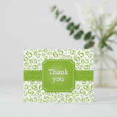 Thank You 65 Number Pattern Green/White Briefkaart (Staand voorkant)