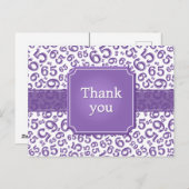 Thank You 65 Number Pattern Purple/White Briefkaart (Voorkant / Achterkant)