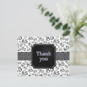 Thank You 85 Number Pattern Black/White Briefkaart (Staand voorkant)