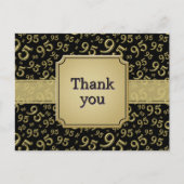 Thank You 95 Number Pattern Gold/Black Briefkaart (Voorkant)