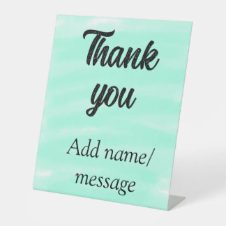Thank you add name message simple stylish calligra reclamebord met voetstuk