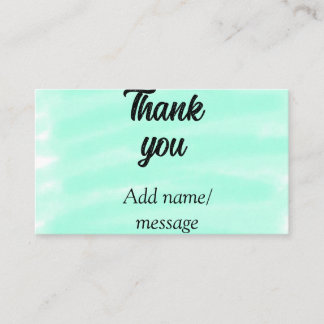Thank you add name message simple stylish calligra visitekaartje
