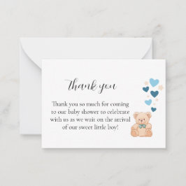 Thank You Baby Shower Card – Sweet Little Boy Notitiekaartje