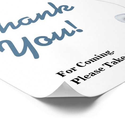 Thank You Balloon Elephant Baby Shower SIGN Poster (Hoek)