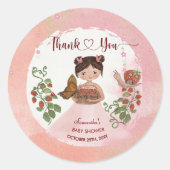 Thank You Berry Much Baby Shower Round Sticker (Devant)