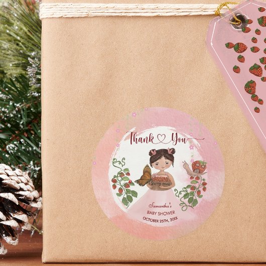 Thank You Berry Much Baby Shower Round Sticker