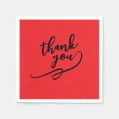 Thank You Bright Red Classical Unique Simple Servet (Voorkant)