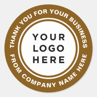 Thank you brown borders white background ronde sticker