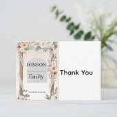 Thank You Card Elegant Wedding Bedankkaart (Staand voorkant)