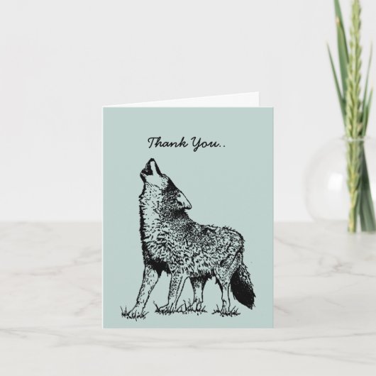Thank You Card For a howling good time. Wolf Bedankkaart (Voorkant)
