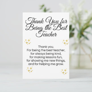 Thank you card for teachers bedankkaart