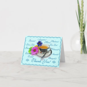 Thank you card in 12 talen bedankkaart