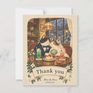 Thank You Card - Retro Kissaten Couple - Bedankkaart