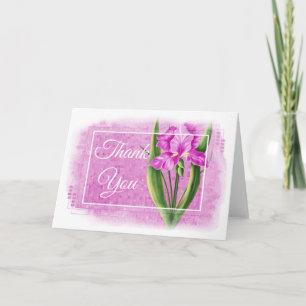 Thank You Card - Roze Iris d1 Bedankkaart