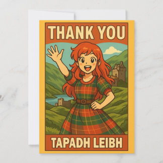 Thank You Card - Scottish Anime Girl in Highlands Bedankkaart