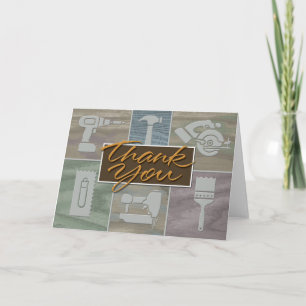 Thank you card voor de bouwmarkt bedankkaart