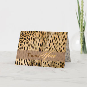 Thank You card, with cheetah skin Bedankkaart