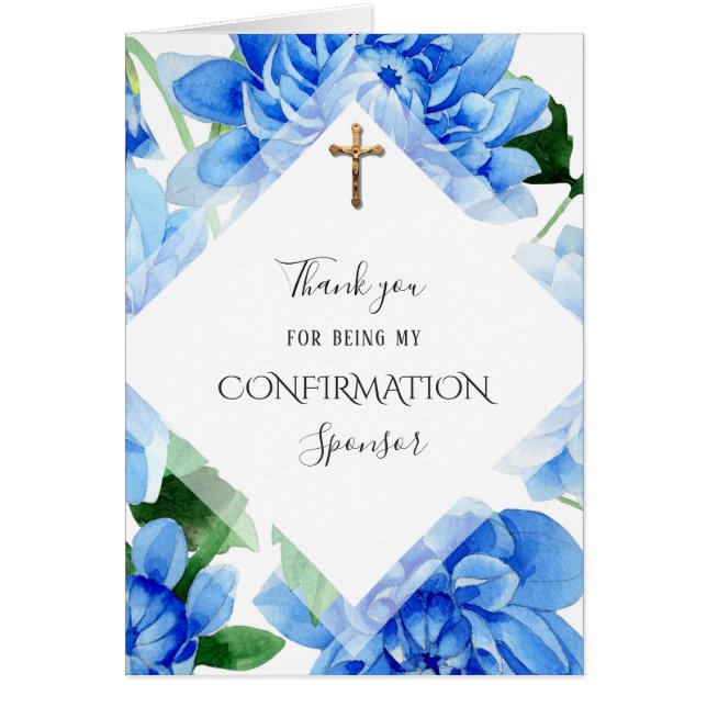 Thank You Confirmation Sponsor Flowers Crucifix (Voorkant)
