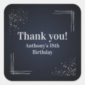 Thank you Custom 18th Birthday Party Favor Sticker (Devant)